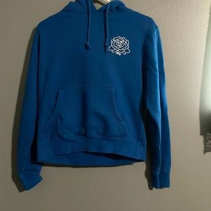 Blue Obey hoodie.